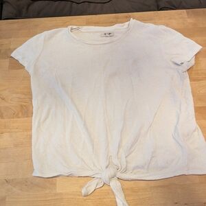 Madewell Textured White Tie-Front Top